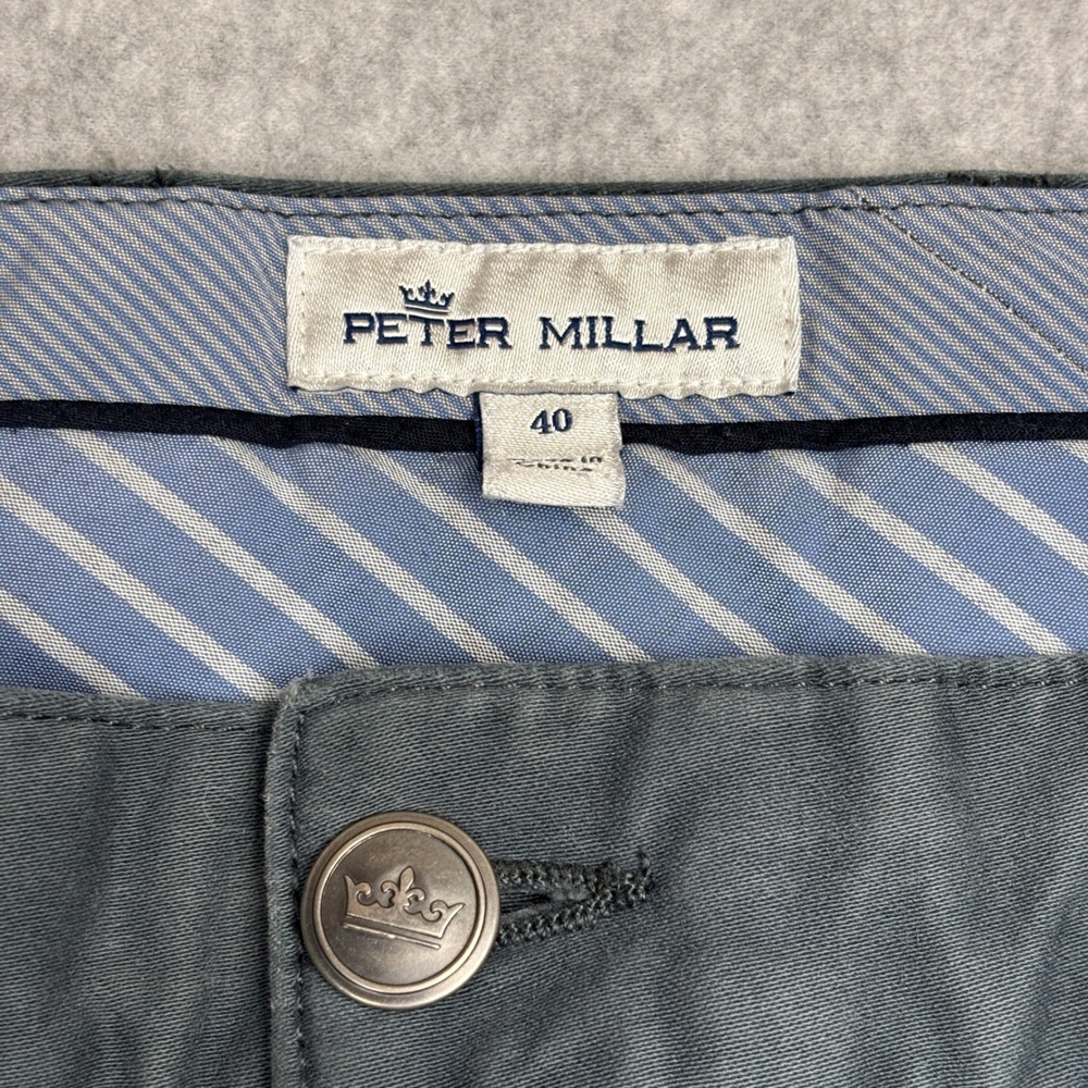 Peter Millar Ultimate Sateen 5 Pocket Pants Mens 40 Grey Straight Leg Stretch - Picture 3 of 10
